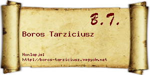 Boros Tarziciusz névjegykártya